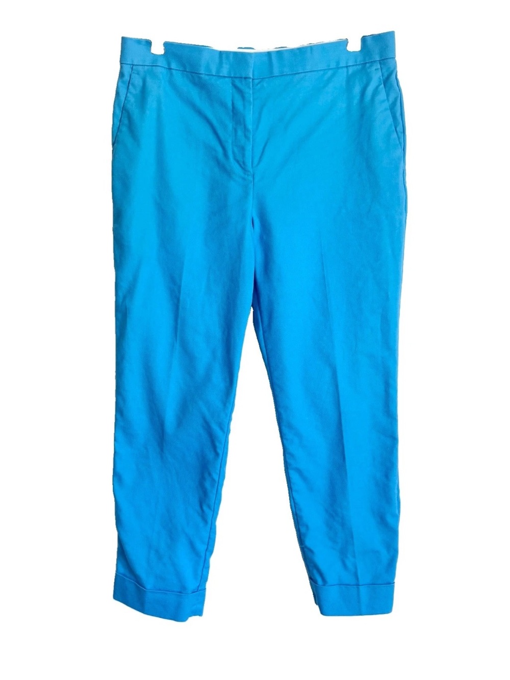 Ann Taylor Linen Pants Blue Size 10 Petite Cuffed Pleated